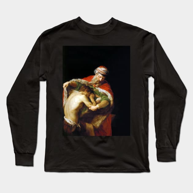 The Return of the Prodigal Son by Batoni Long Sleeve T-Shirt by academic-art